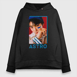 Толстовка оверсайз женская Astro Ли Дон Мин, цвет: черный