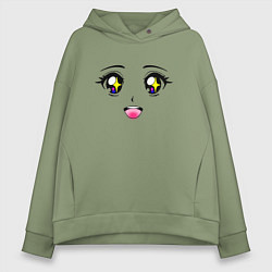 Женское худи оверсайз Эмоция радость - восхищение