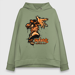 Толстовка оверсайз женская Limp Bizkit - graffiti, цвет: авокадо