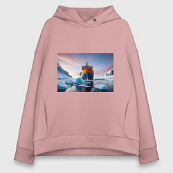 Толстовка оверсайз женская Северный морской путь, цвет: пыльно-розовый