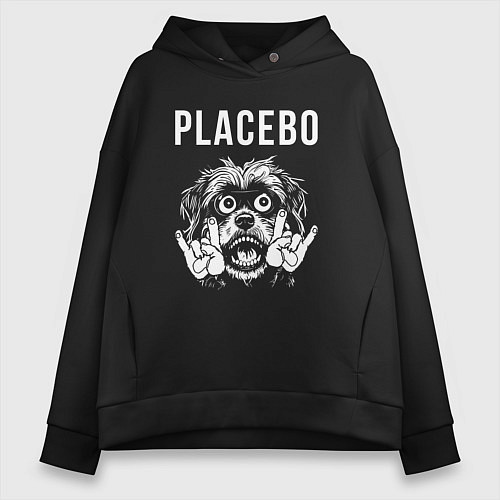 Женское худи оверсайз Placebo rock dog / Черный – фото 1