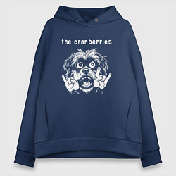 Толстовка оверсайз женская The Cranberries rock dog, цвет: тёмно-синий