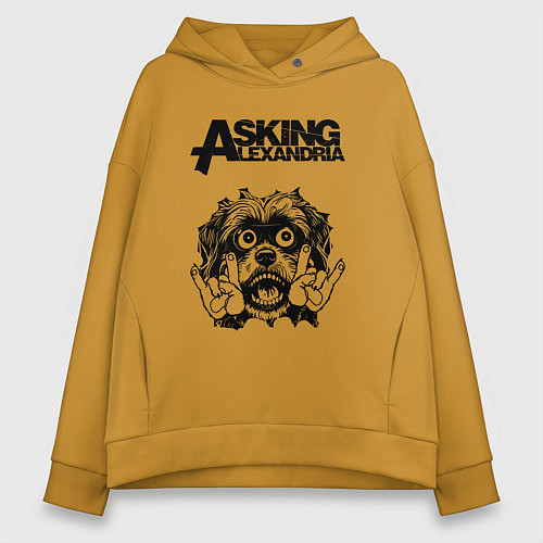 Женское худи оверсайз Asking Alexandria - rock dog / Горчичный – фото 1