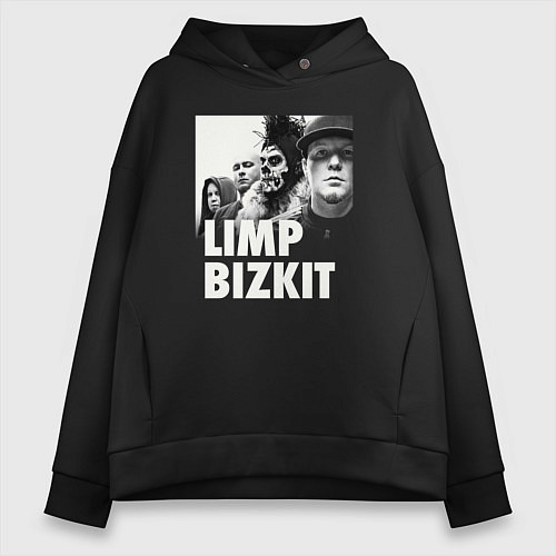 Женское худи оверсайз Limp Bizkit rap rock / Черный – фото 1