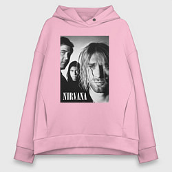 Женское худи оверсайз Nirvana rock band black