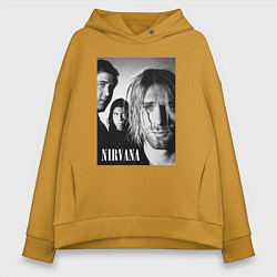 Женское худи оверсайз Nirvana rock band black