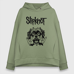 Толстовка оверсайз женская Slipknot - rock dog, цвет: авокадо