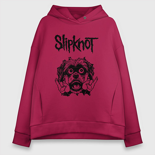 Женское худи оверсайз Slipknot - rock dog / Маджента – фото 1