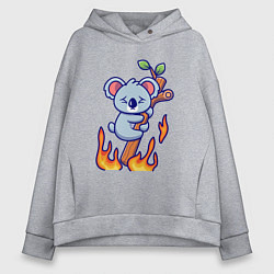 Женское худи оверсайз Пожар у коалы