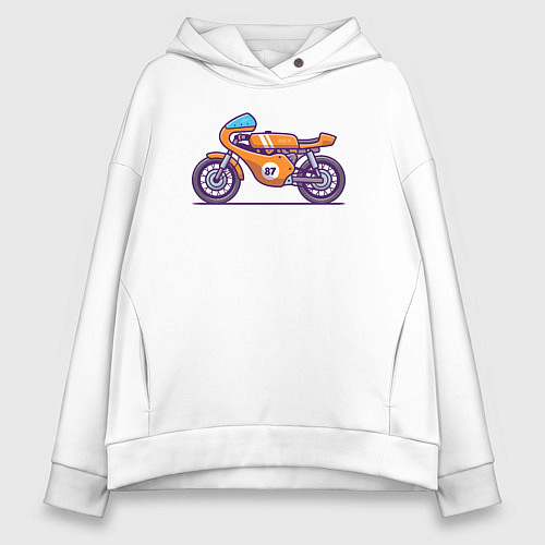 Женское худи оверсайз Байк / Белый – фото 1