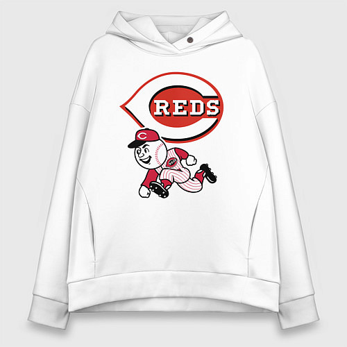 Женское худи оверсайз Cincinnati reds baseball team - talisman / Белый – фото 1