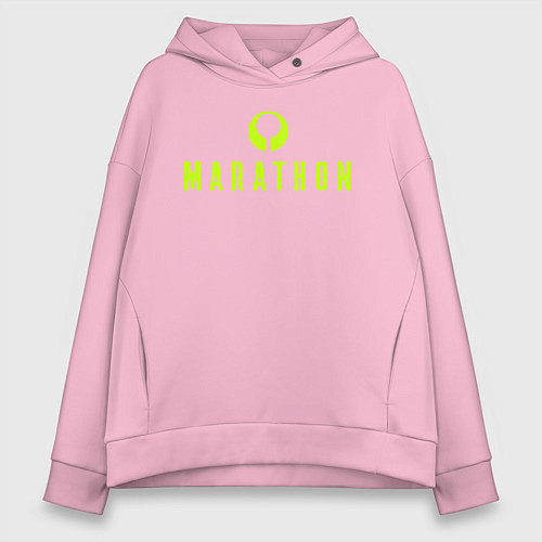 Женское худи оверсайз Marathon logo / Светло-розовый – фото 1