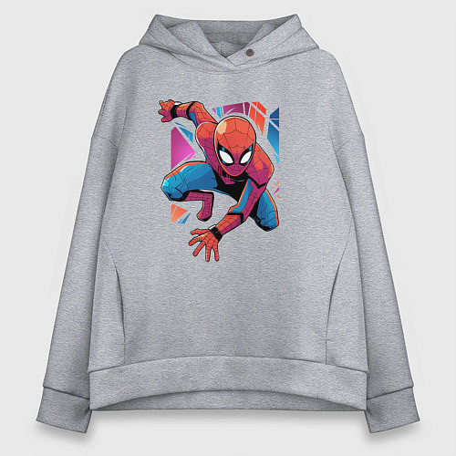 Женское худи оверсайз Крутой Человек-паук / Меланж – фото 1