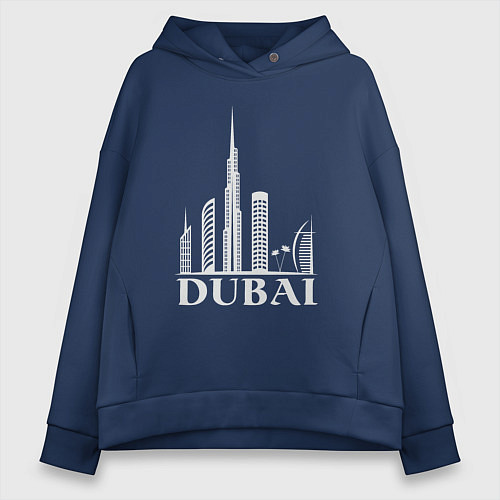 Женское худи оверсайз City - Dubai / Тёмно-синий – фото 1