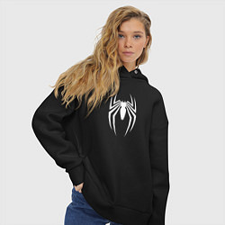 Толстовка оверсайз женская Spider man logo, цвет: черный — фото 2
