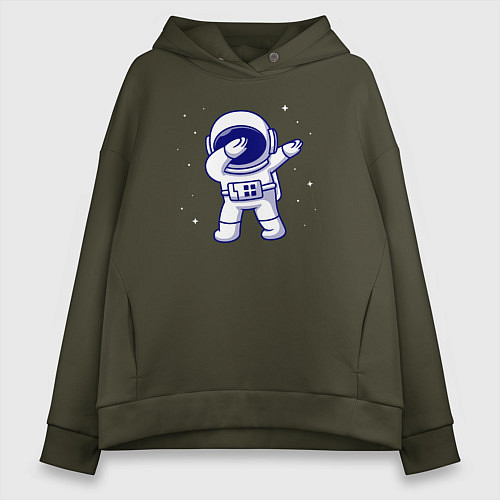 Женское худи оверсайз Spaceman dab / Хаки – фото 1