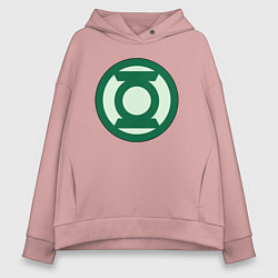 Толстовка оверсайз женская Green lantern logo, цвет: пыльно-розовый