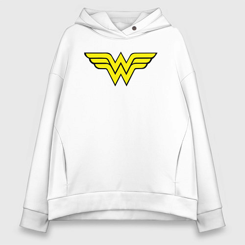 Женское худи оверсайз Wonder woman logo / Белый – фото 1