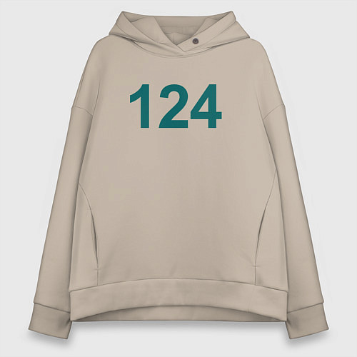 Женское худи оверсайз 124 - Игра в кальмара / Миндальный – фото 1