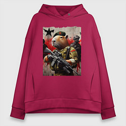 Женское худи оверсайз Крутой капибара - спецназ