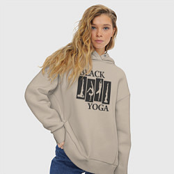 Толстовка оверсайз женская Yoga black, цвет: миндальный — фото 2