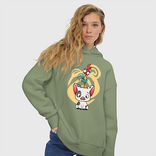 Женское худи оверсайз Пуа и Хей-Хей Моана / Авокадо – фото 3