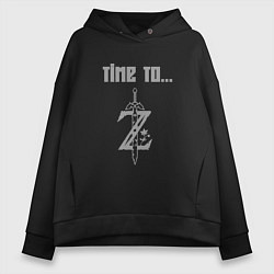 Толстовка оверсайз женская Time to legend of zelda, цвет: черный