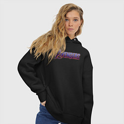 Толстовка оверсайз женская Avengers endgame logo, цвет: черный — фото 2