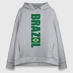 Толстовка оверсайз женская Brazil Football, цвет: меланж