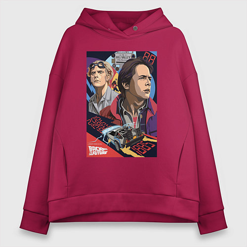 Женское худи оверсайз Marty and doc / Маджента – фото 1
