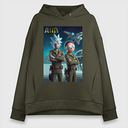 Женское худи оверсайз Rick and Morty - air force нейроарт
