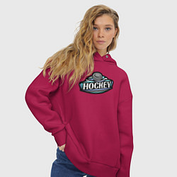 Толстовка оверсайз женская Hockey sport, цвет: маджента — фото 2