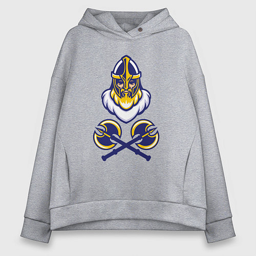 Женское худи оверсайз Викинг и секиры / Меланж – фото 1