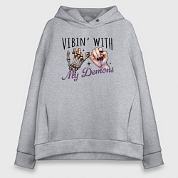 Женское худи оверсайз Vibing with demons