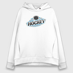 Толстовка оверсайз женская Play hockey, цвет: белый