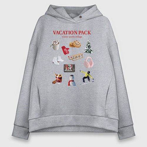 Женское худи оверсайз Vacation pack / Меланж – фото 1