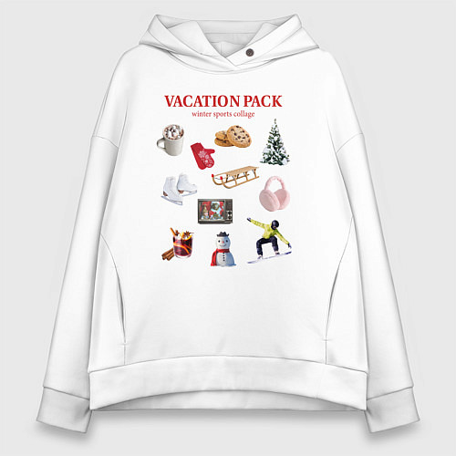 Женское худи оверсайз Vacation pack / Белый – фото 1