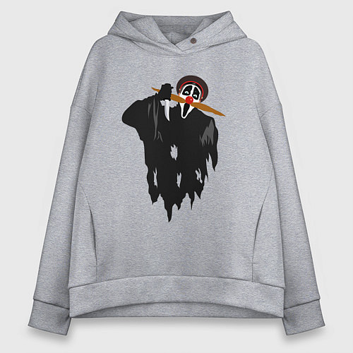 Женское худи оверсайз Крик-мужик из Деревня дураков мем / Меланж – фото 1