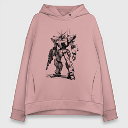 Толстовка оверсайз женская Боевой бот, цвет: пыльно-розовый