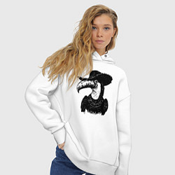 Толстовка оверсайз женская Тукан ковбой, цвет: белый — фото 2