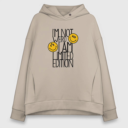 Женское худи оверсайз Я не странный / Миндальный – фото 1