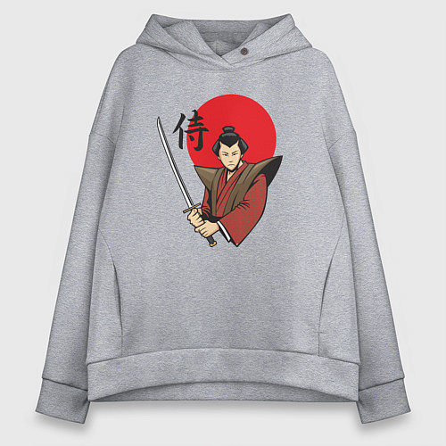 Женское худи оверсайз Гордый самурай / Меланж – фото 1
