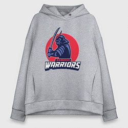 Толстовка оверсайз женская Samurai warriors, цвет: меланж