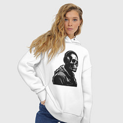 Толстовка оверсайз женская Skeletor music, цвет: белый — фото 2