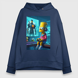 Женское худи оверсайз Bart Simpson is an avid gamer