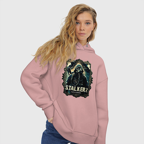 Женское худи оверсайз Stalker 2 heart of Chornobyl radiations / Пыльно-розовый – фото 3