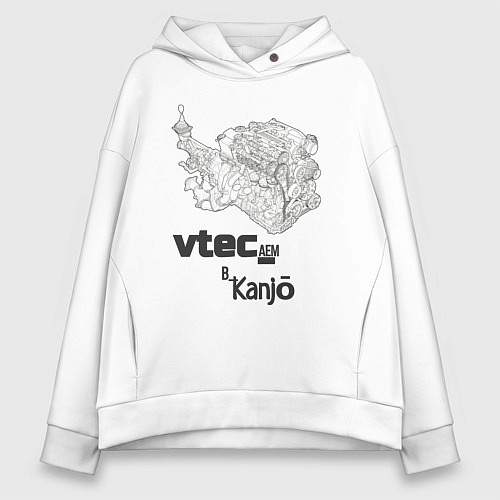 Женское худи оверсайз Kanjo-vtec / Белый – фото 1