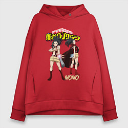 Толстовка оверсайз женская Моя геройская академия Момо, цвет: красный