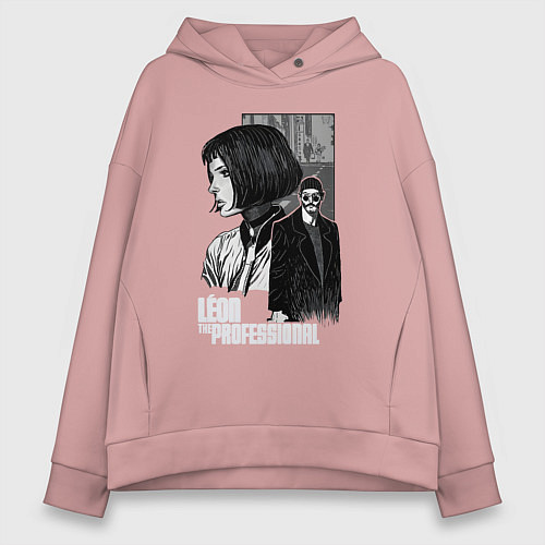 Женское худи оверсайз Леон / Пыльно-розовый – фото 1