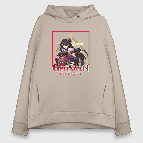 Женское худи оверсайз Бэй Доу / Миндальный – фото 1